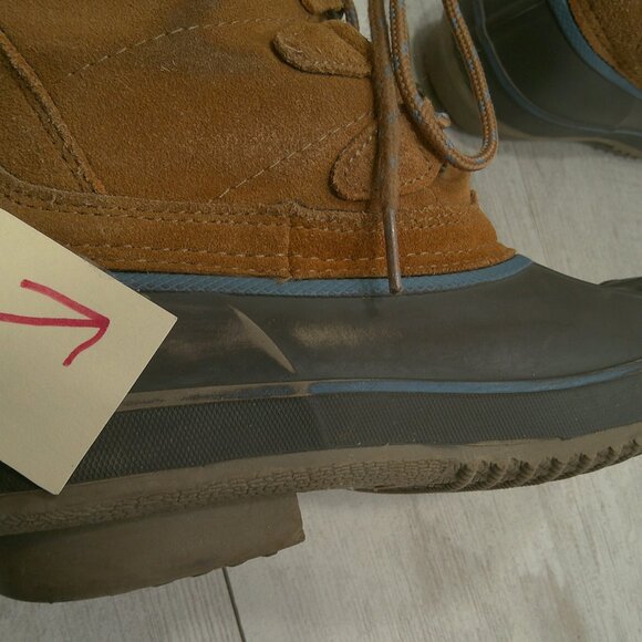 Khombu Cozy Top Sweater Knit Lined Tan Suede Waterproof Winter Snow Boots Size 7 - Picture 12 of 15